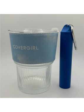 COVERGIRL Glass with Blue Sleeve and straw keychain
